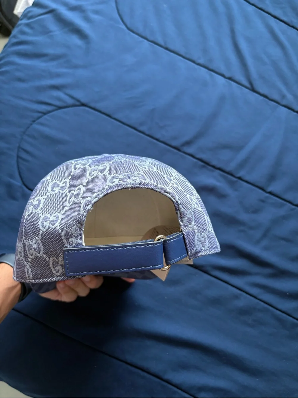 Gucci Blue GG Men's Monogram Baseball Cap